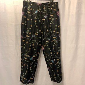 Vintage | Anne Carson | Embroidered Silk Pants